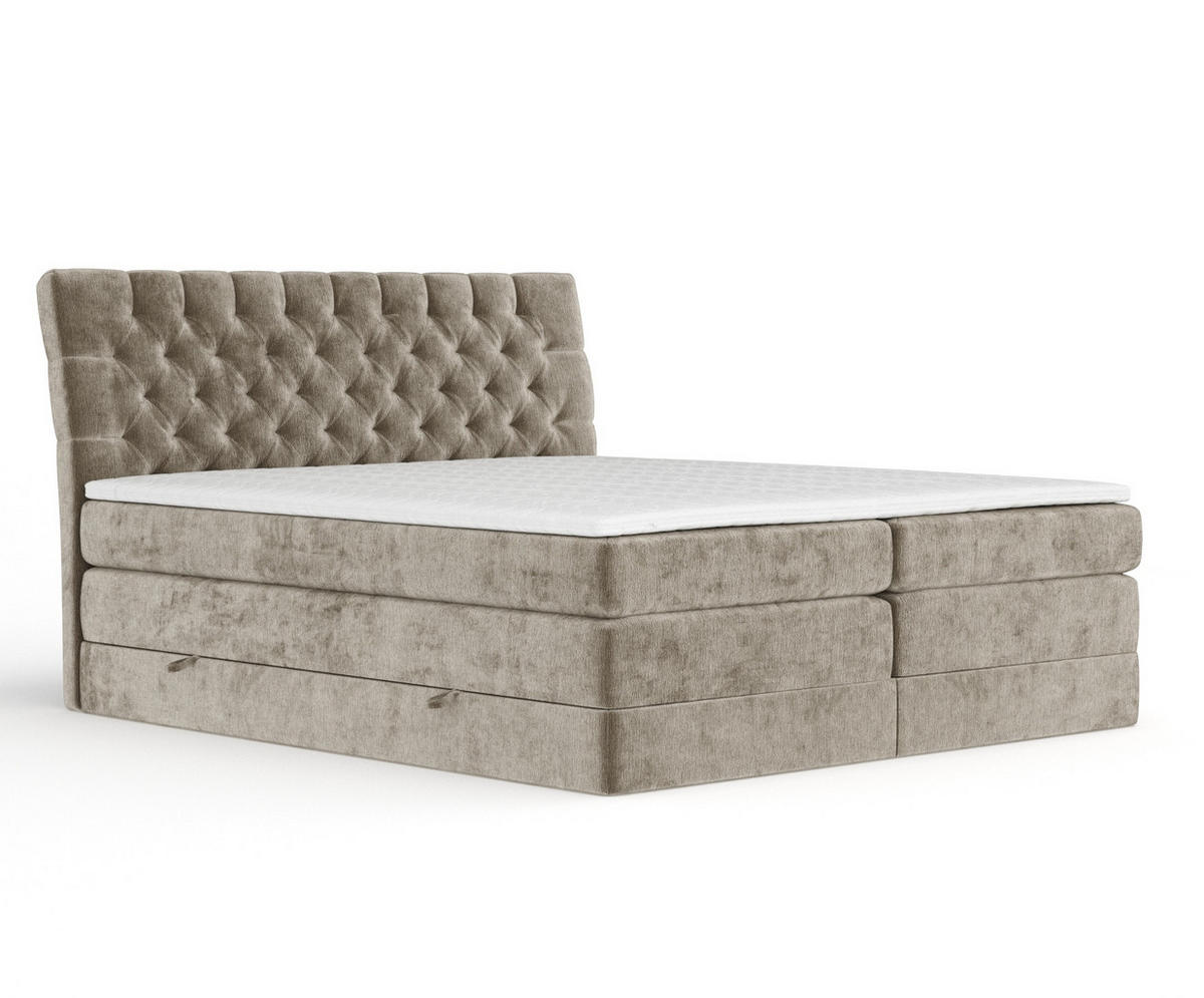 BOXSPRINGBETT Seraphine Beige 140/200 cm - Beige/Schwarz, Holz/Holzwerkstoff (140/200cm) - Maison de Reve