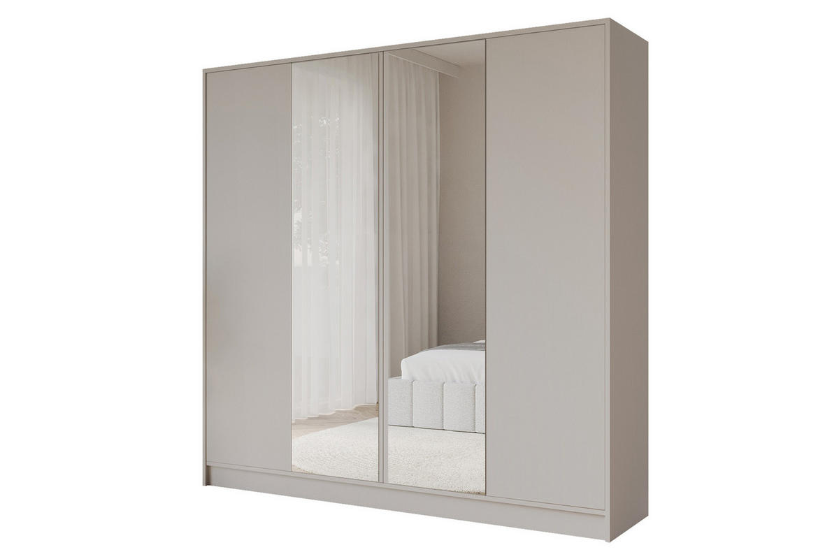 KLEIDERSCHRANK - LUSSO - 200 - Kaschmir - Kaschmir/Goldfarben, Holzwerkstoff (200/200/51cm) - ALTDECOR
