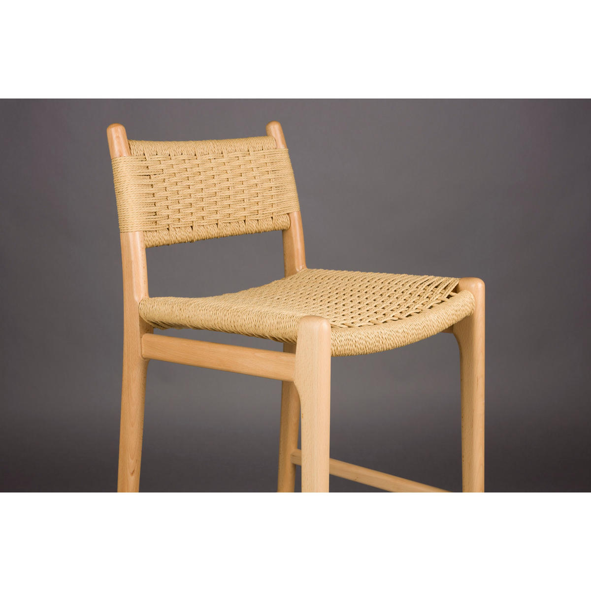 BARHOCKER Cecile Rückenlehne 67,5 cm Naturel - Beige, Holz (48/95.5/47cm) - Dutchbone