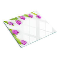 GLASPLATTE 60x52 cm Lila Tulpen - Lila, Glas (60/0.4/52cm) - TULUP