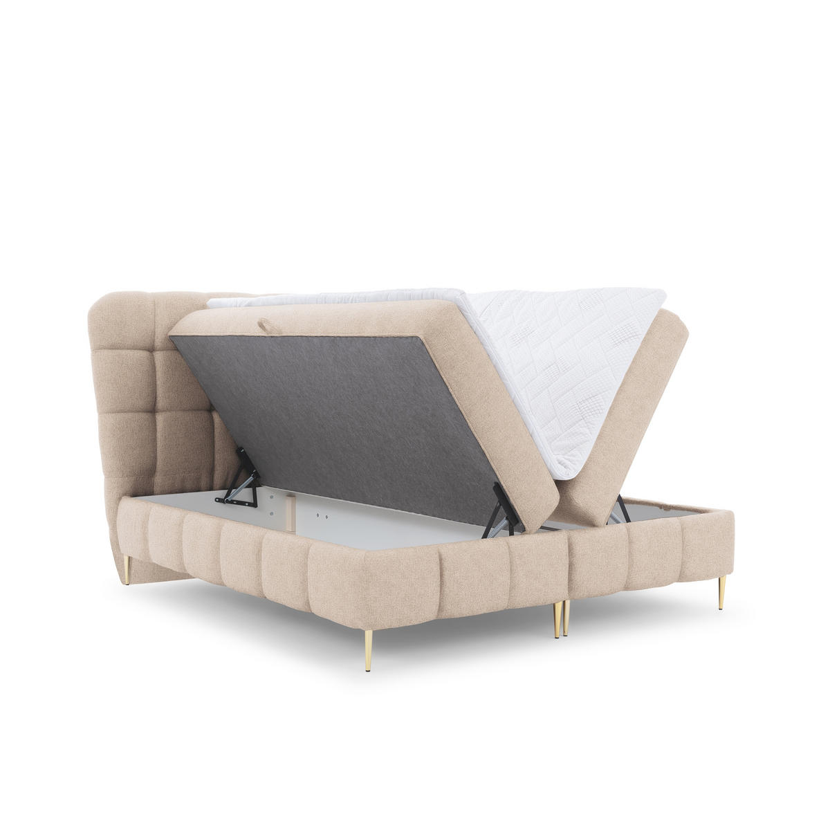BOXBETT mit Stauraum in 140x200 cm in Beige - Beige, Textil (140/200cm) - Home Collective
