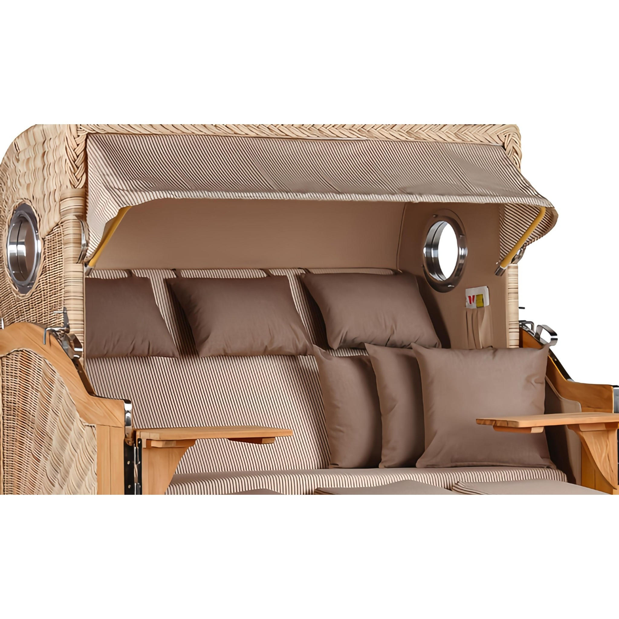 Thumbnail - Mr. Deko Strandkorb, Beige, Metall, Gestreift, Füllung: Schaumstoff,Schaumstoff,Schaumstoff,Schaumstoff, 170x170x95 cm, ...