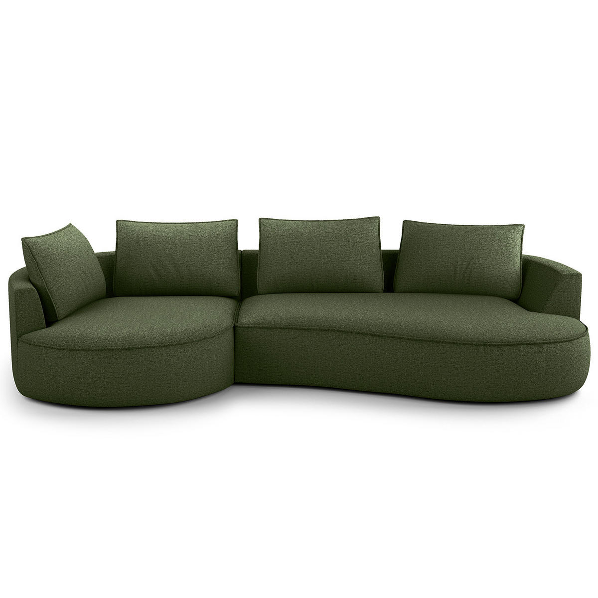 BIGSOFA - Schwarz/Grün, Kunststoff/Textil (322/82/154cm) - home24