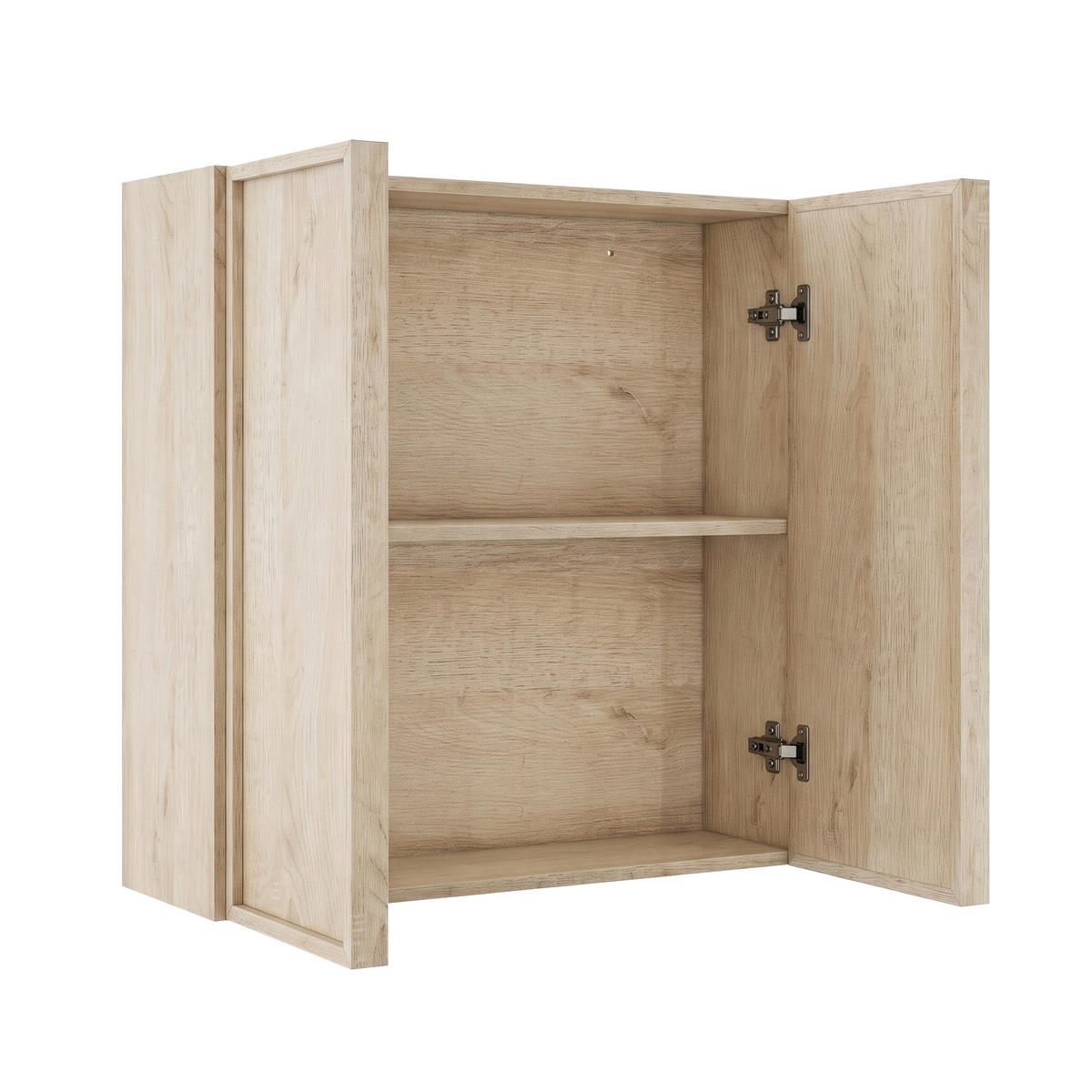 WANDSCHRANK Badezimmer Eichenoptik mit 2 Türen & griffloses Design - Eichefarben, Holzwerkstoff (60/58/21.6cm) - Urban Meuble