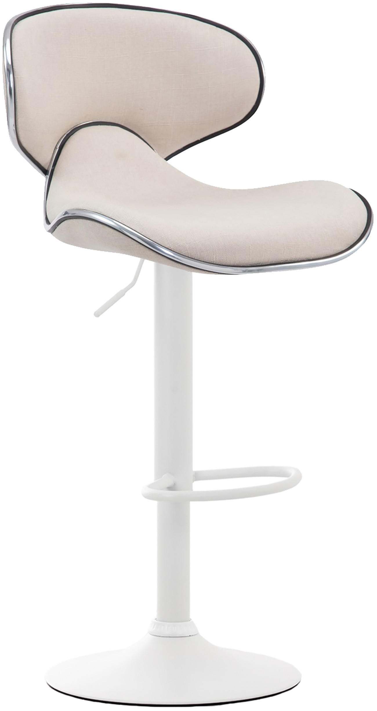BARHOCKER 2er Set Stoff creme - Creme/Weiß, Textil/Metall (46/88/49cm) - CLP