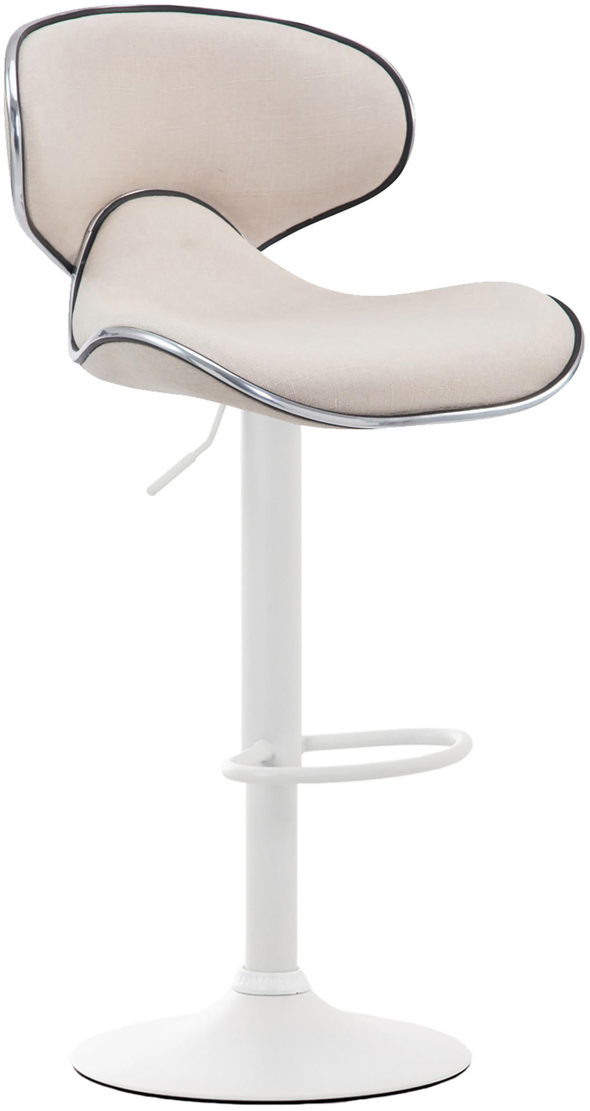 BARHOCKER 2er Set Stoff creme - Creme/Weiß, Textil/Metall (46/88/49cm) - CLP