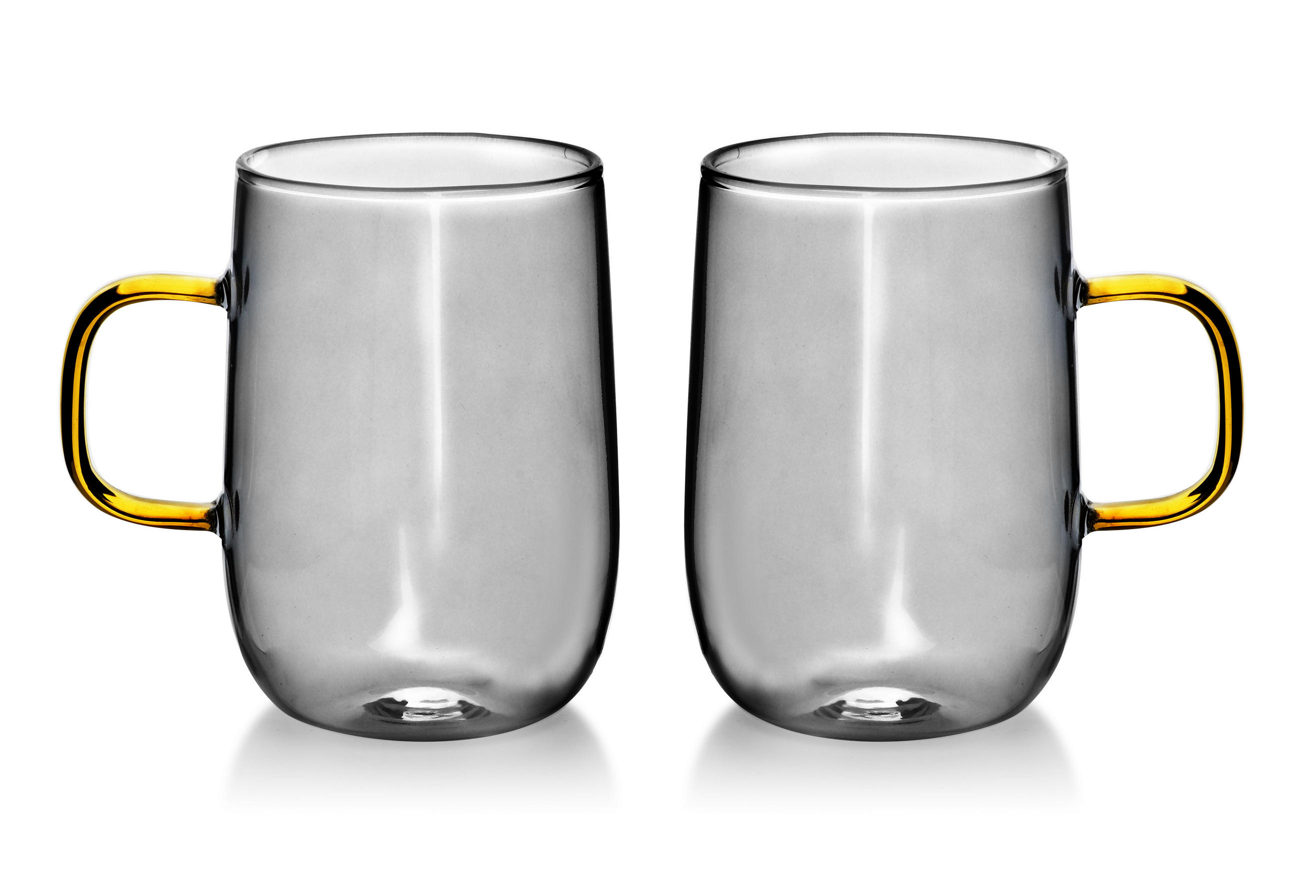BECHER Peter 2er Set grau 10.5/7.5/11 cm Glas - Transparent, Glas (0.4L) - Mondex