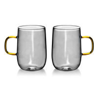 BECHER Peter 2er Set grau 10.5/7.5/11 cm Glas - Transparent, Glas (0.4L) - Mondex
