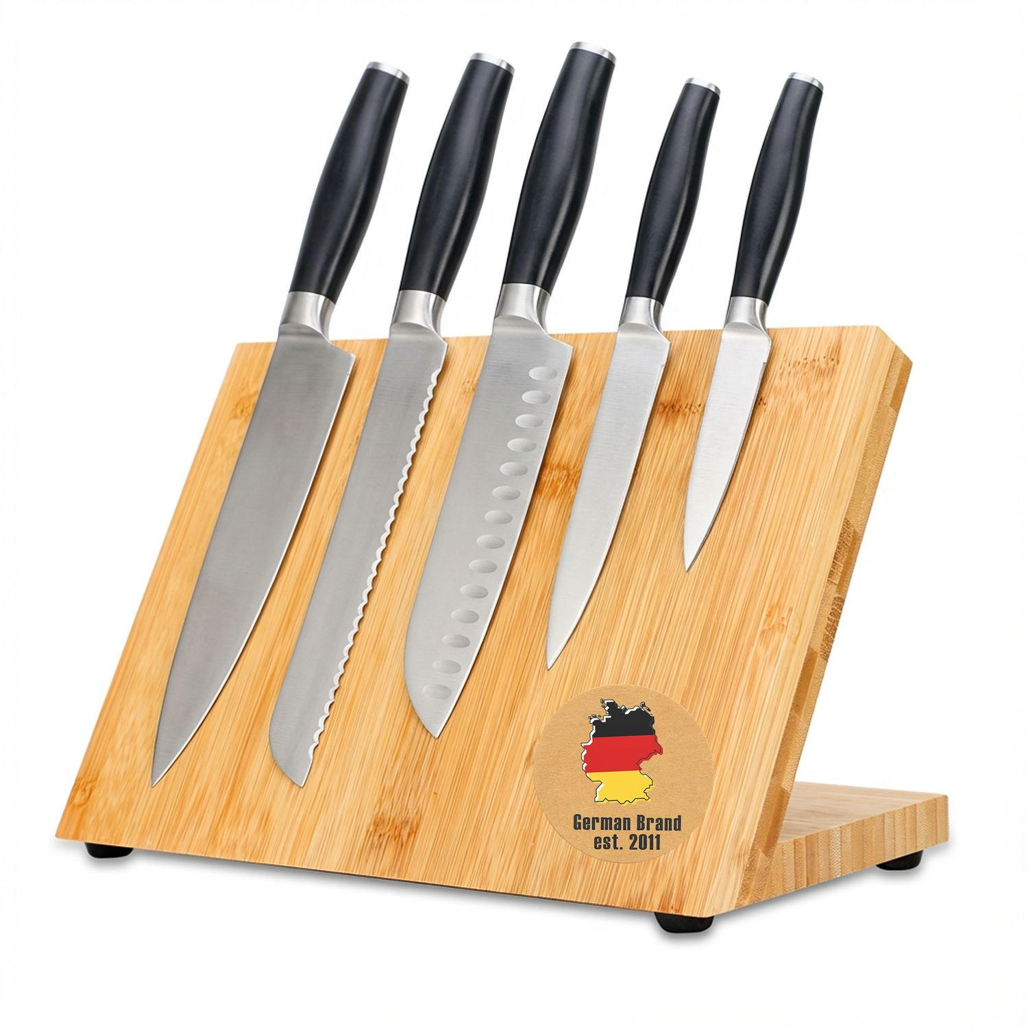 MESSERBRETT/BLOCK magnetisch - Braun, Holz (18/19/30cm) - Intirilife