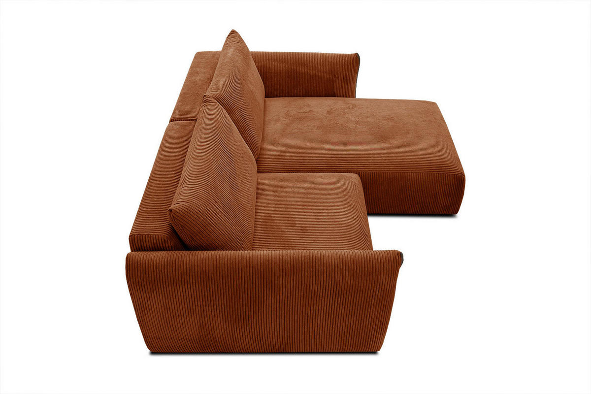 ECKSOFA TAUER 3-Sitzer, orange - Schwarz/Orange, Holzwerkstoff/Kunststoff (206/173cm) - Courtois Laville