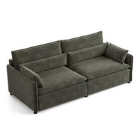 SCHLAFSOFA 3-in-1 ausziehbar mit Staufach, DE-42857, Dunkelgrau - Dunkelgrau, Holzwerkstoff (206/86/91cm) - ComfortXL