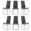 STUHL Set FADO 6x aus Ökoleder - grau - Grau, Leder/Metall (45/99/50cm) - NEW HOME