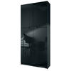 BÜROSCHRANK Logan Fronten in Schwarz Hochglanz - Schwarz Hochglanz, Holzwerkstoff (82/185/37cm) - Vladon