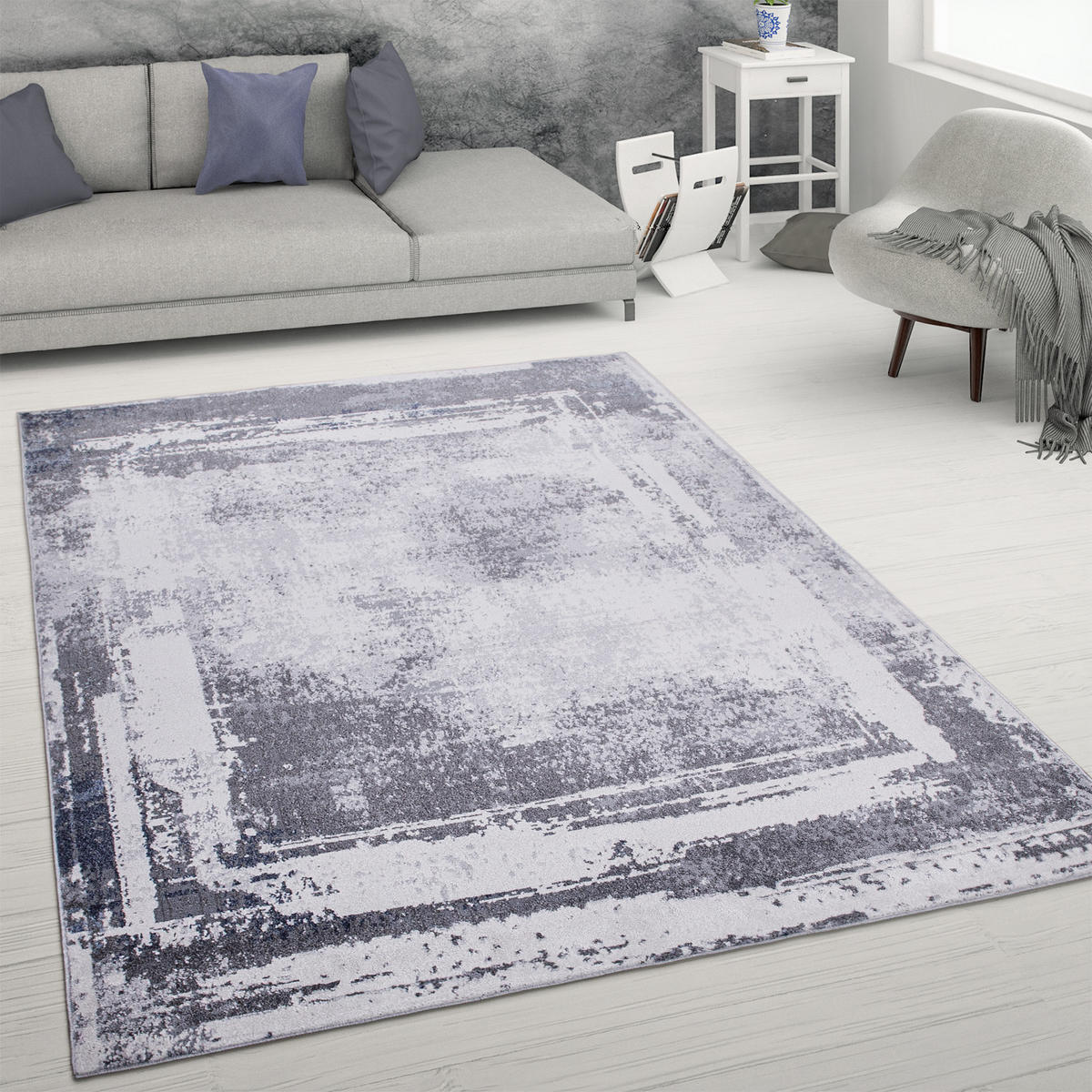 KURZFLORTEPPICH 120/160 cm Catania 843 - Grau, Textil (120/160cm) - Paco Home
