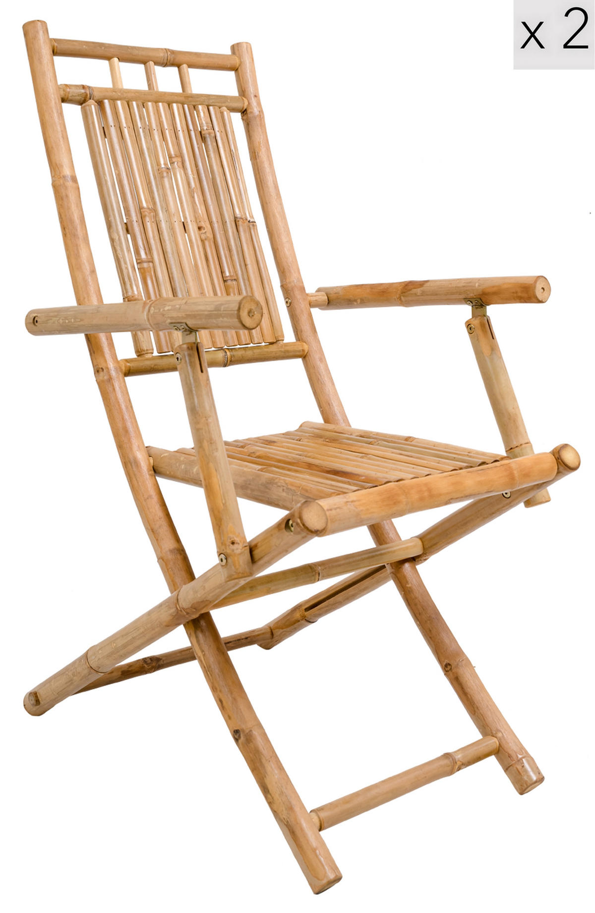 GARTENSTUHL 2er-Set Holz Braun - Braun, Holz (53.5/98/65.5cm) - Nordlys