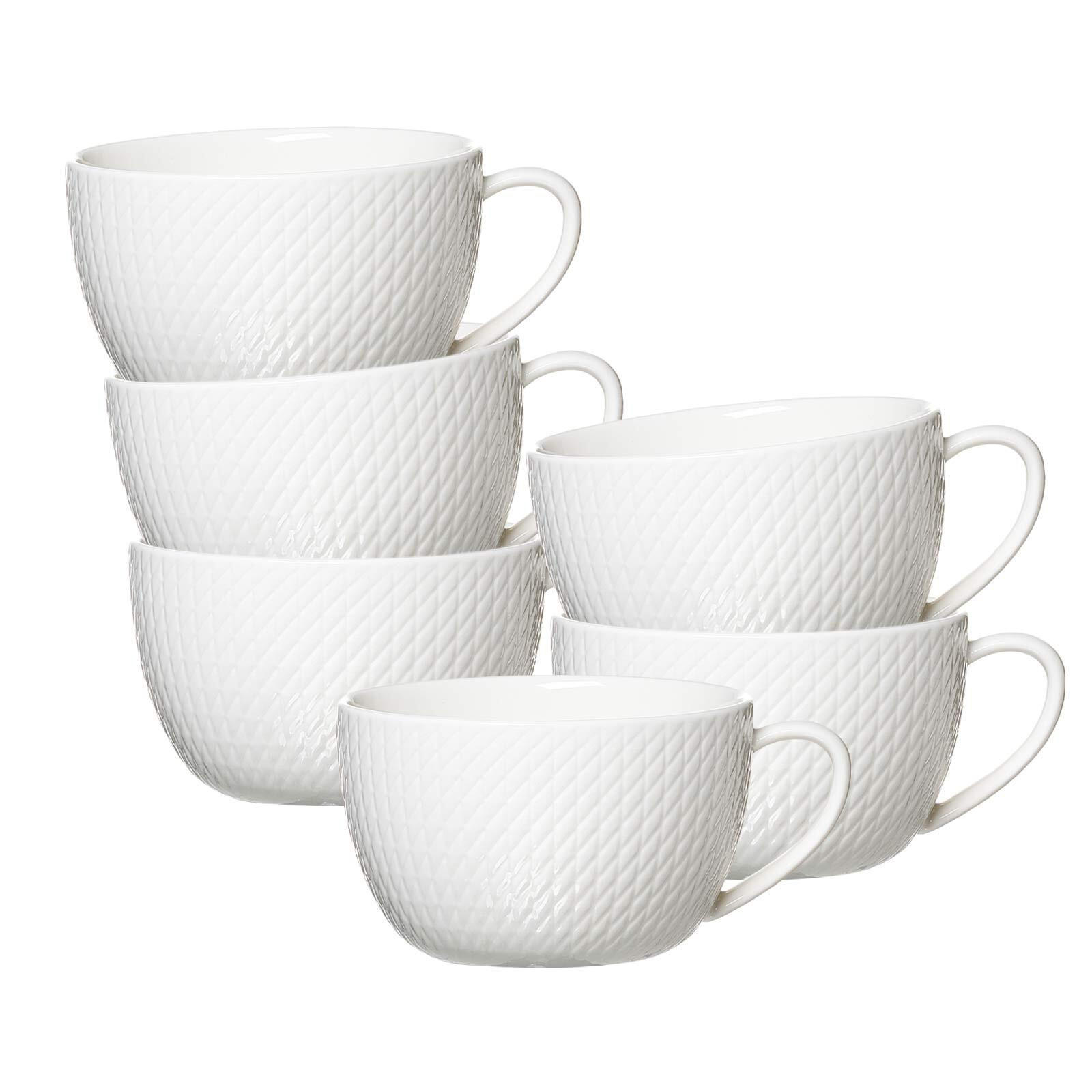 CAPPUCCINOTASSEN Saphir weiß 320 ml 6er Set - Weiß, Keramik (320L) - Ritzenhoff Breker
