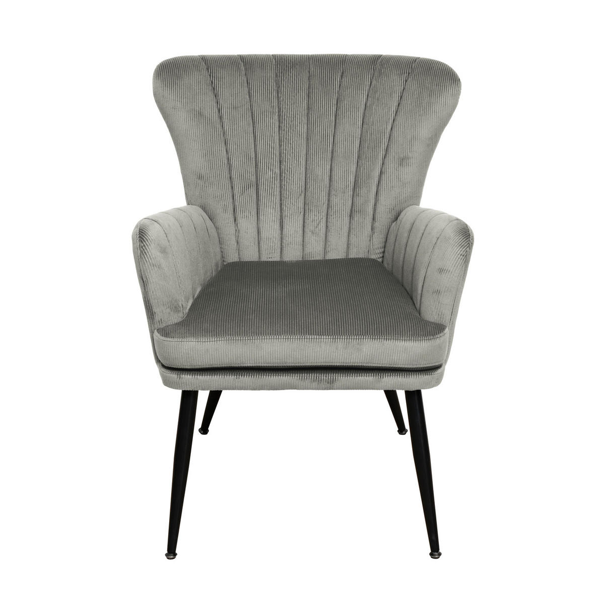 SESSEL SANSA Cord Grau - Grau, Textil (64/85/66cm) - SVITA