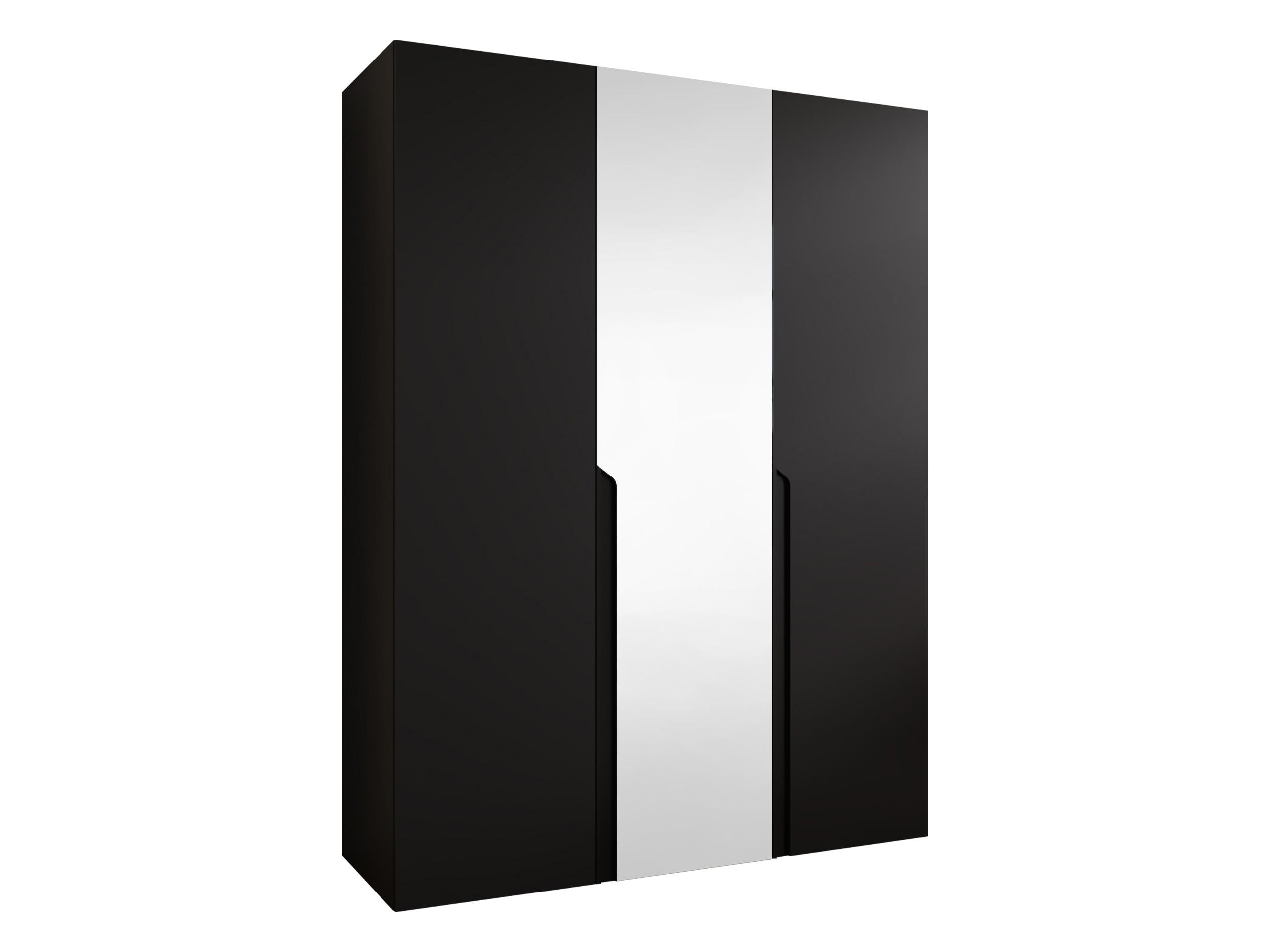 DREHTÜRENSCHRANK Mila II 150 - Schwarz, Holzwerkstoff/Kunststoff (150/202/52cm) - MIRJAN24