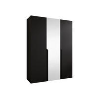 DREHTÜRENSCHRANK Mila II 150 - Schwarz, Holzwerkstoff/Kunststoff (150/202/52cm) - MIRJAN24