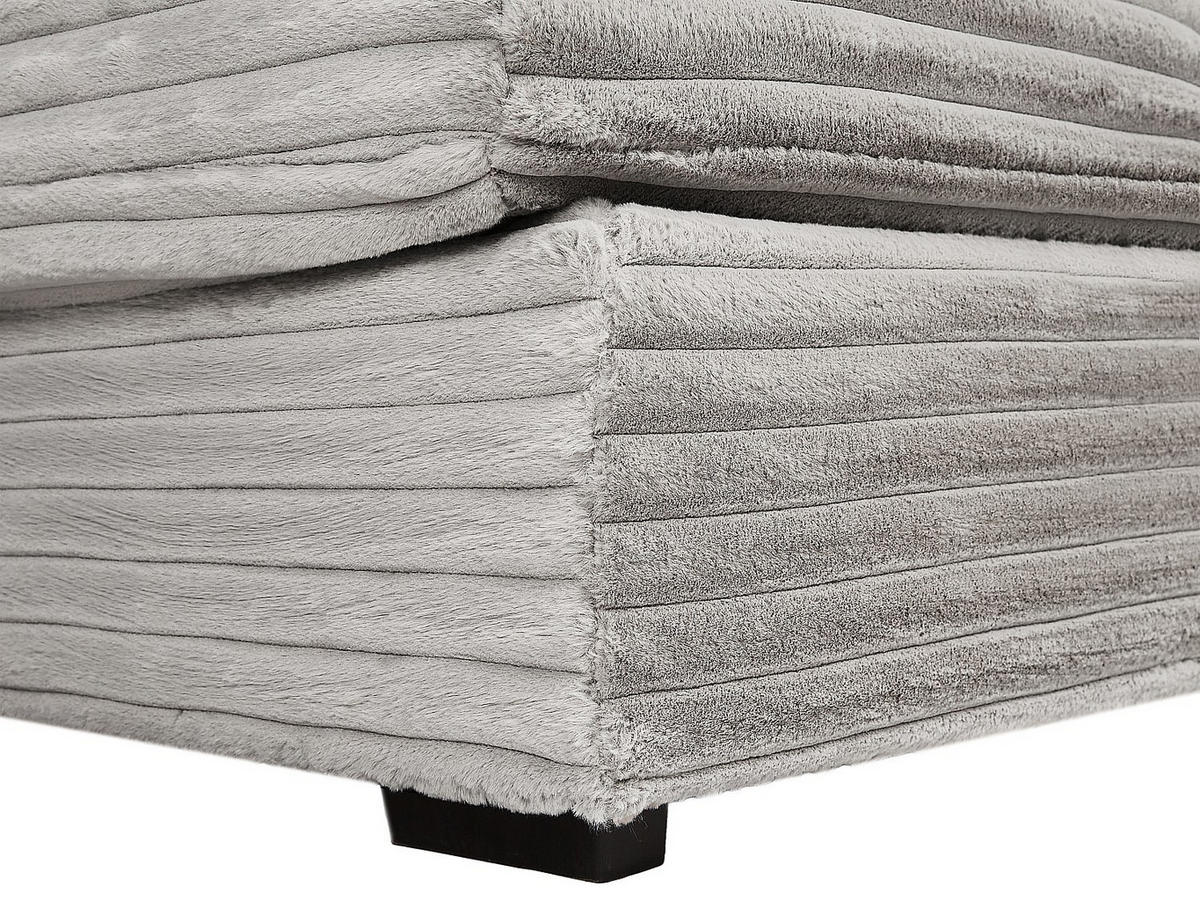 RECAMIERE ohne Schlaffunktion - 1 Person, 2 Personen - Samt, Stoff - Grau - - Grau, Textil (163/95/168cm) - Vente-Unique