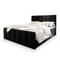 BOXBETT LAGO 180x200 cm mit Matratze und Topper - Schwarz - Schwarz, Holz (180/200cm) - MASSENO