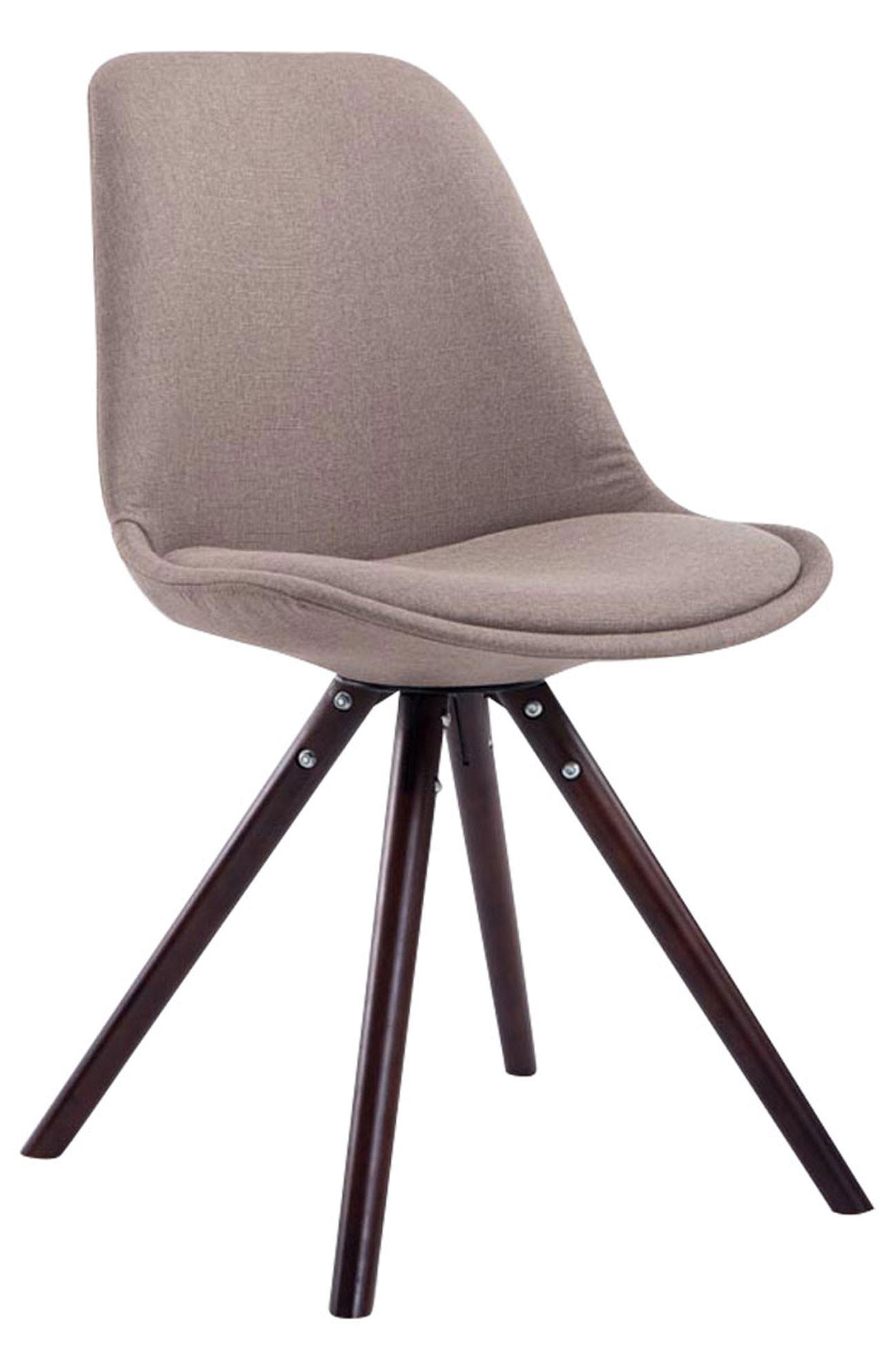 STUHL Stoff taupe - Taupe/Cappuccino, Holz/Textil (48/84/56cm) - CLP