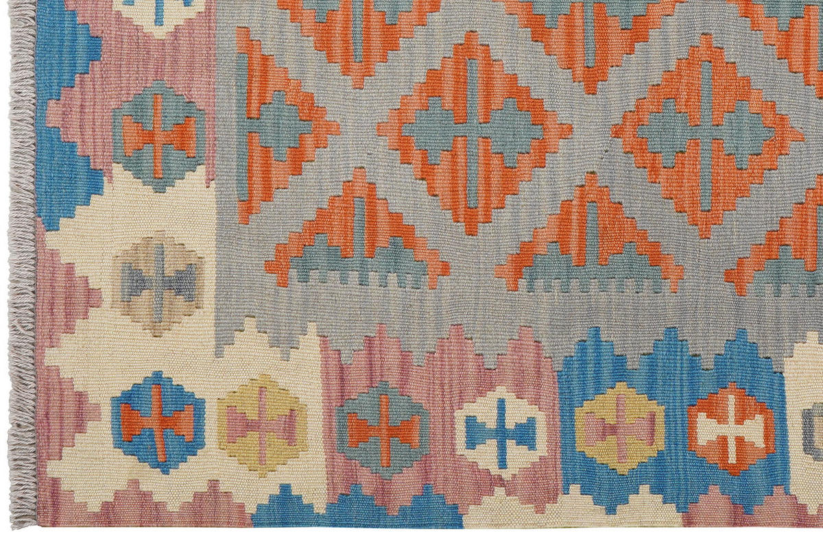 HANDWEBTEPPICH Kelim Gashgai Grau 175/115 cm Schurwolle - Grau, Textil (115/175cm) - Looma