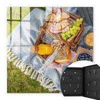 SCHLÜSSELBOX Schwarz 30x30 cm- Türöffnung nach rechts - Ein idyllisches Picknick - Grün, Metall (30/30/5cm) - TULUP
