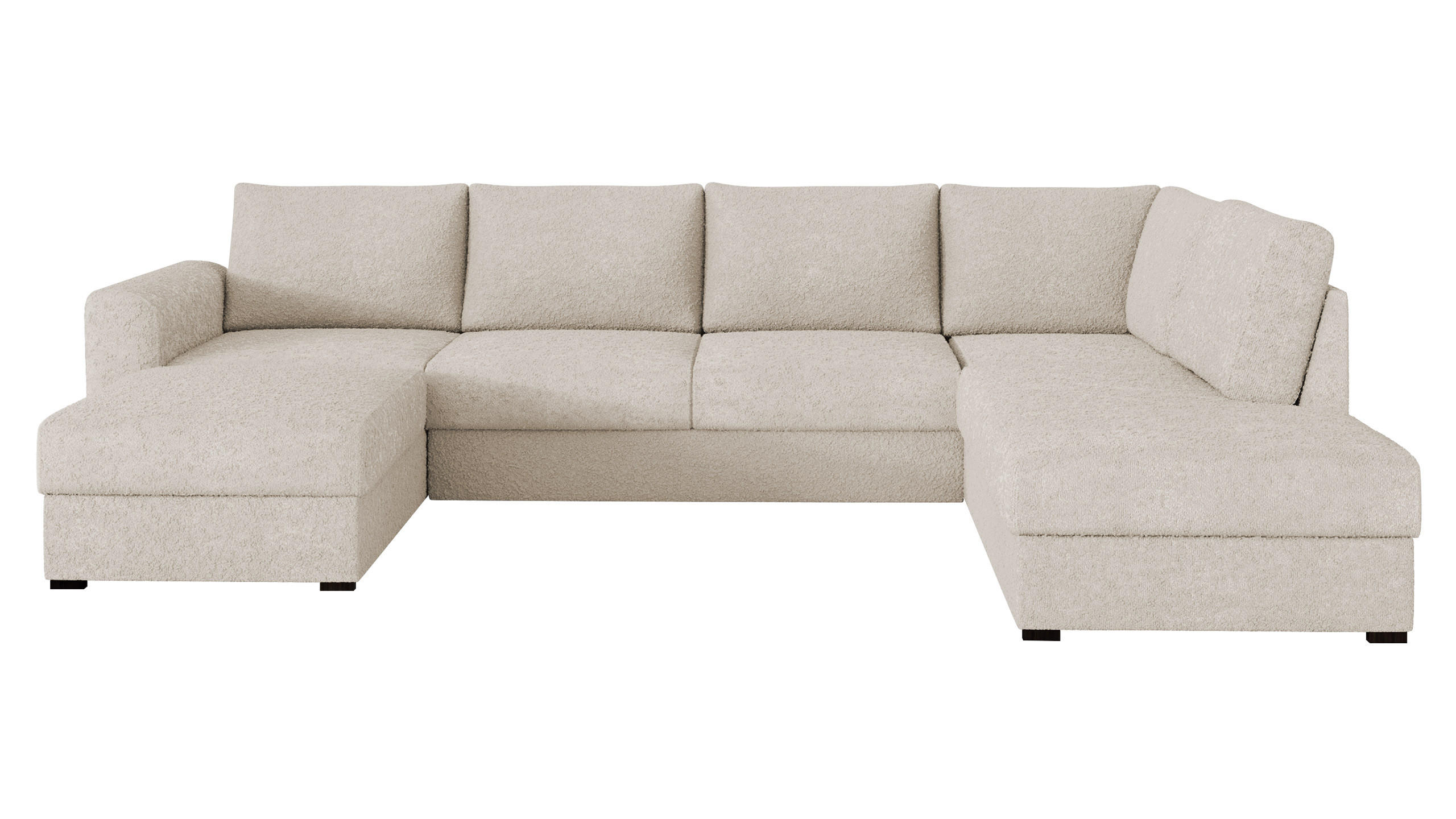 WOHNLANDSCHAFT Wilma Premium, Seite: Rechts - Schwarz/Naturfarben, Holz/Textil (305/85/188cm) - MIRJAN24