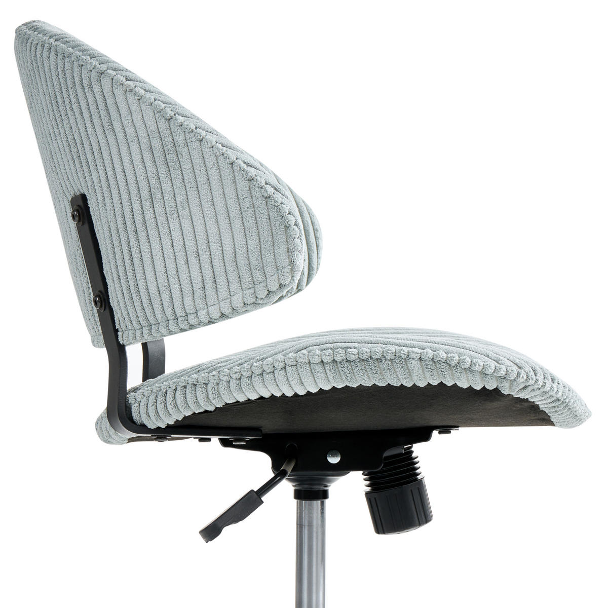 BÜROSTUHL Cord Hellblau Kiana - Hellblau, Textil (55/74/55cm) - Beliani