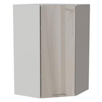 ECKHÄNGESCHRANK Brerra RAL 9001 creme Hochglanz / Weiß Matt 60 / 60 / 96cm - Creme/Weiß, Holz/Holzwerkstoff (60/96/60cm) - Feldmann-Wohnen