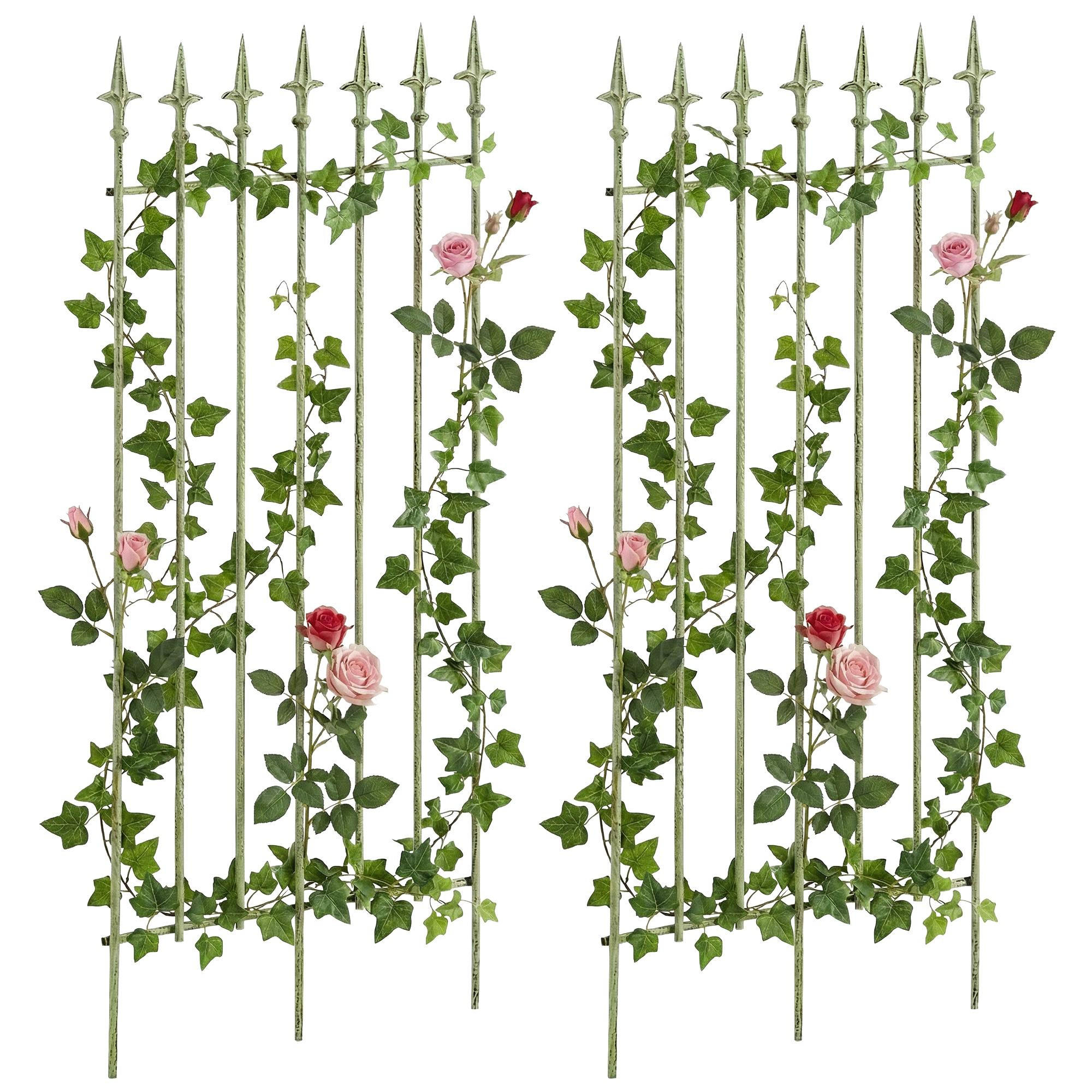 RANKGITTER 2er Set Metall Antik-Grün - Grün, Metall (50/100/0.7cm) - CLP