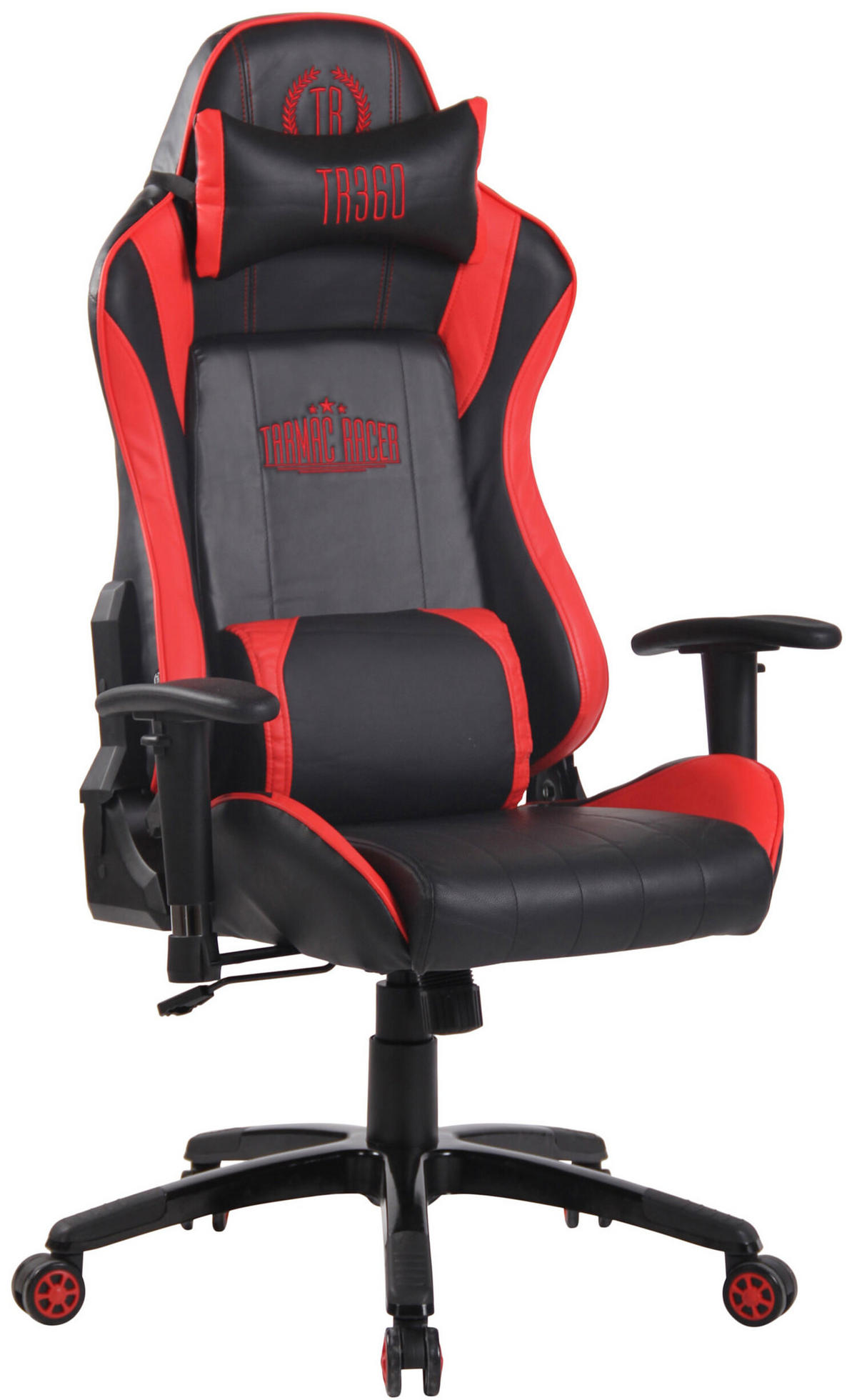 GAMINGSTUHL Shia, Kunstleder ohne Fußablage Schwarz/Rot - Rot, Kunststoff/Textil (70/132/129cm) - TPFLiving