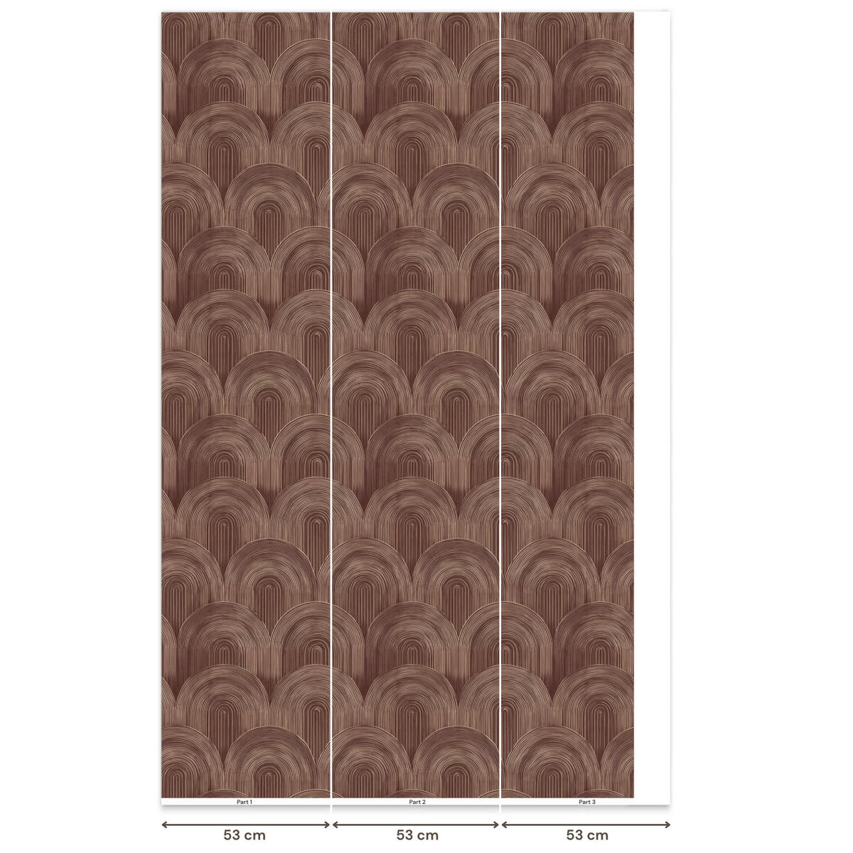 TAPETE - Rhythmic - Aufschlag - Braun - 140x240 cm - Dunkelbraun, Papier (140/240cm) - OnlyWow