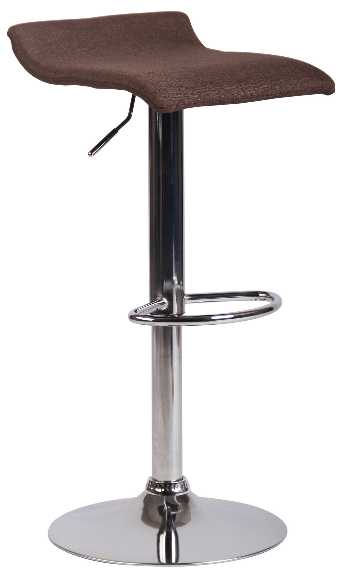 BARHOCKER Stoff braun - Chromfarben/Braun, Textil/Metall (36/63/39cm) - CLP