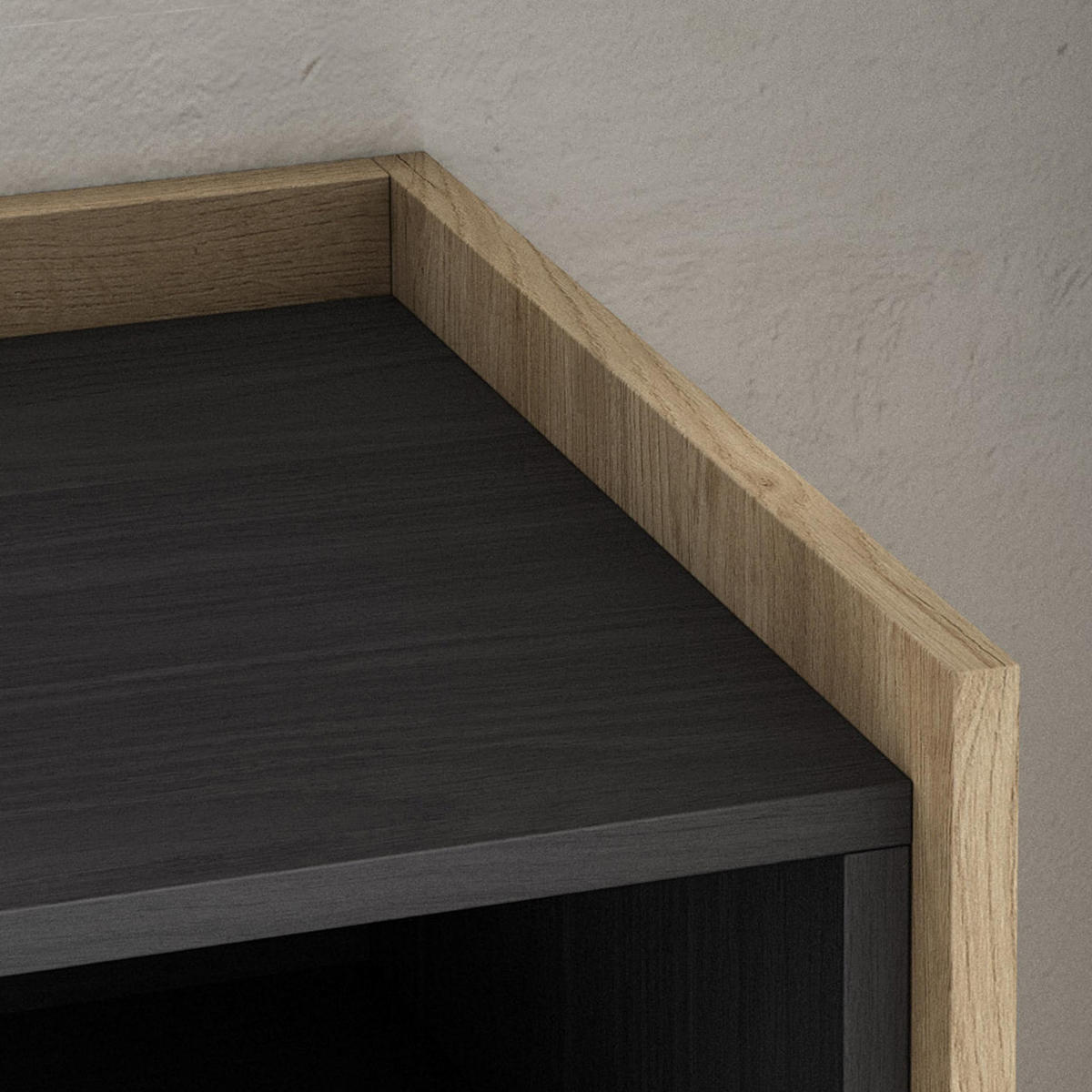 SIDEBOARD, Highboard, Schwarz Eiche, Elektrokamin, 156/37/80cm - Schwarz, Holzwerkstoff (156/80/37cm) - Skraut Home