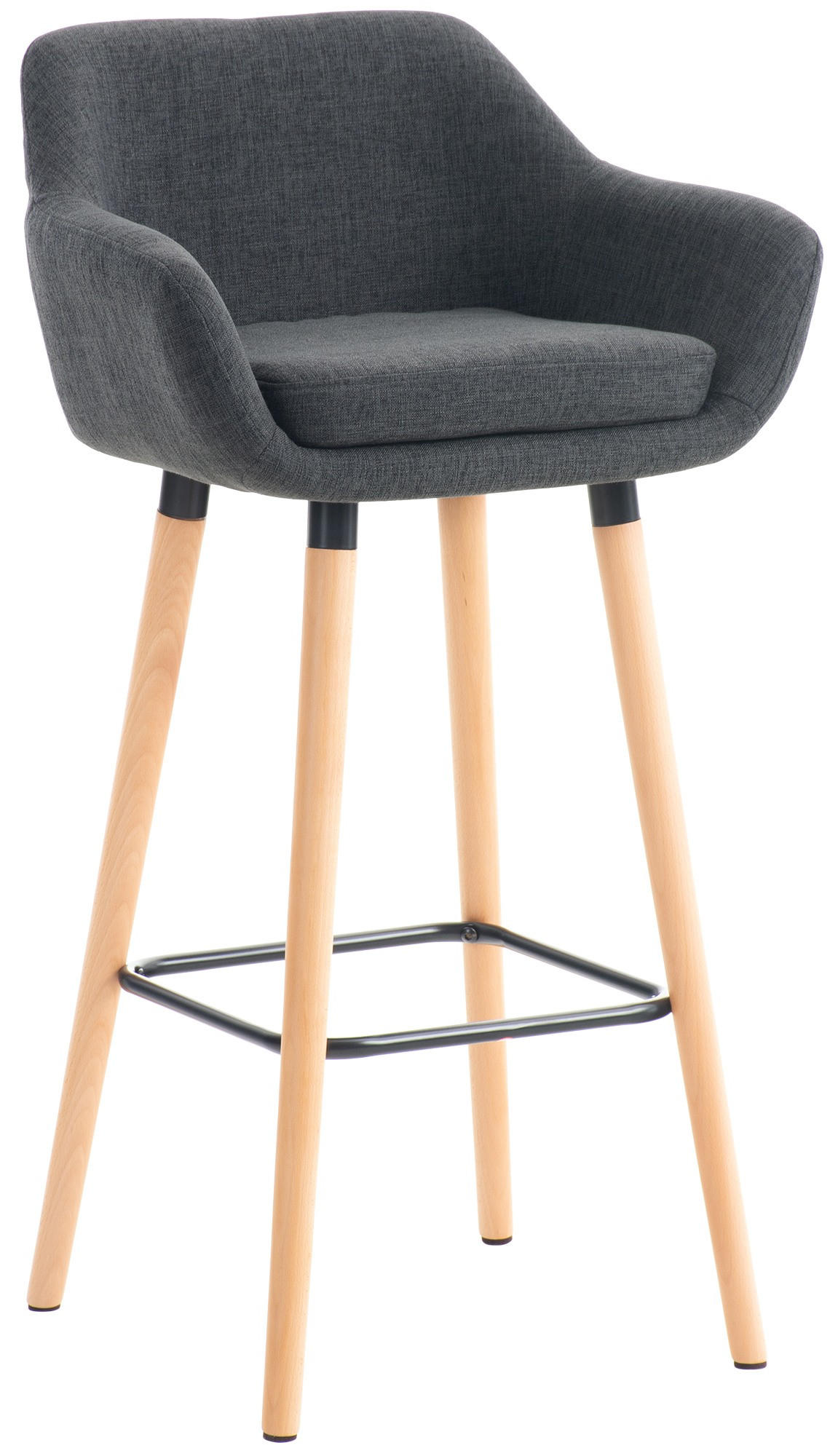 BARHOCKER mit Lehne Dunkelgrau VILO Stoffbezug 99x55x46 cm - Dunkelgrau, Holz/Textil (55/99/46cm) - DELUKE