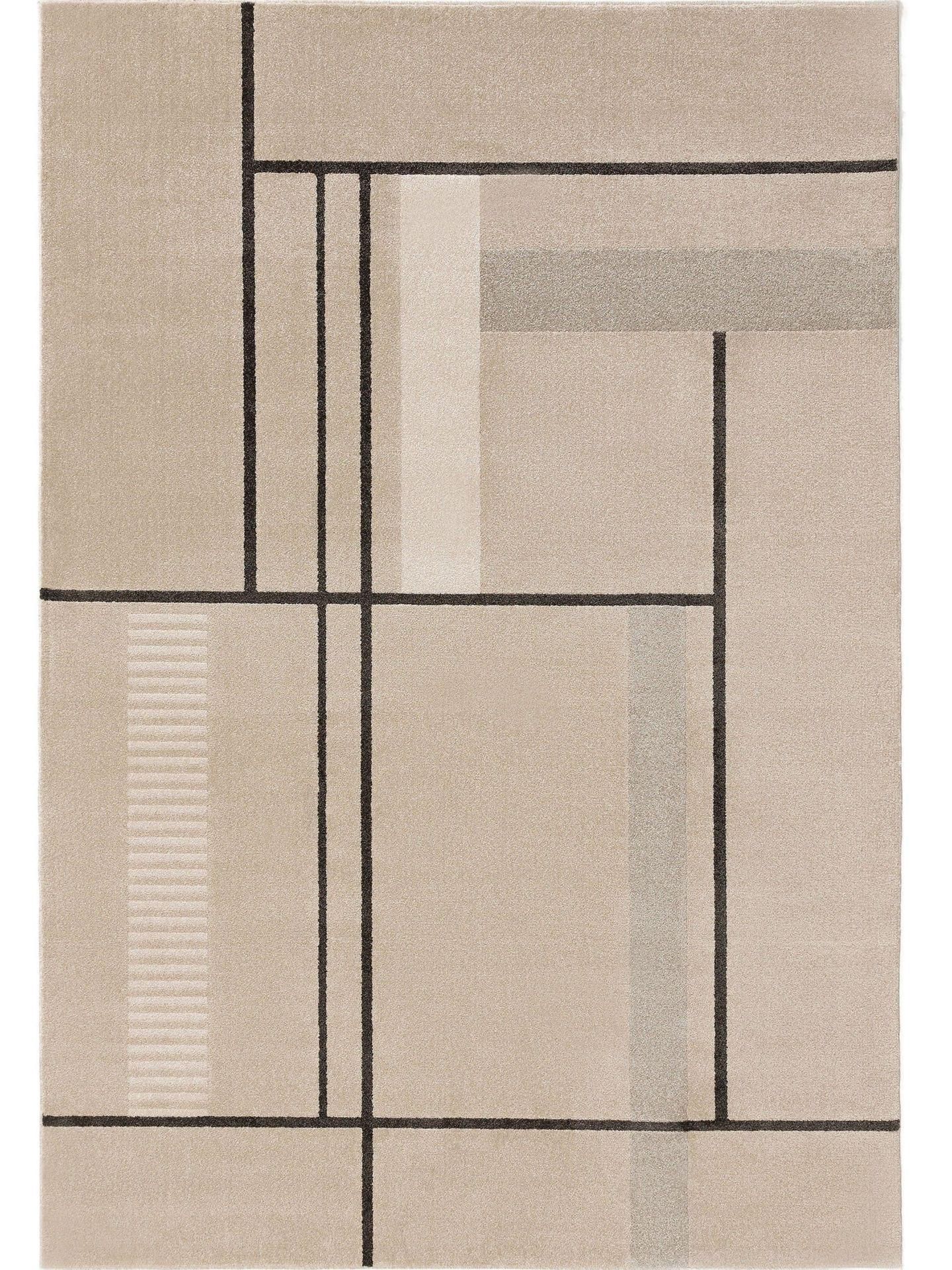 TEPPICH Ida Cream/Anthrazit 200x290 cm - Beige/Grau, Kunststoff (200/1cm) - KUNSTLOFT