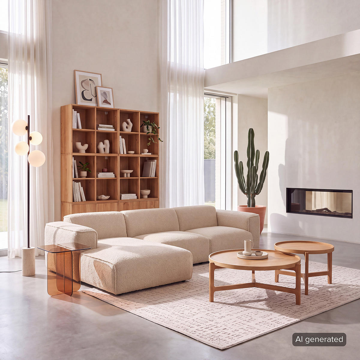 3-SITZER ECKSOFA mit Longchair - Beige/Schwarz, Kunststoff/Textil (284/173cm) - home24