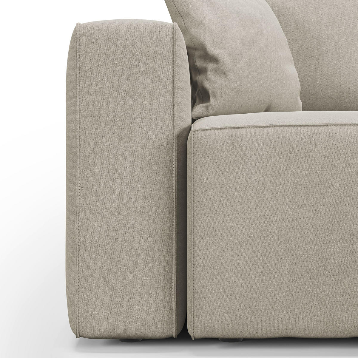 LINEARSOFA Morfeo - Creme, Textil (245/86/99cm) - Divani.store