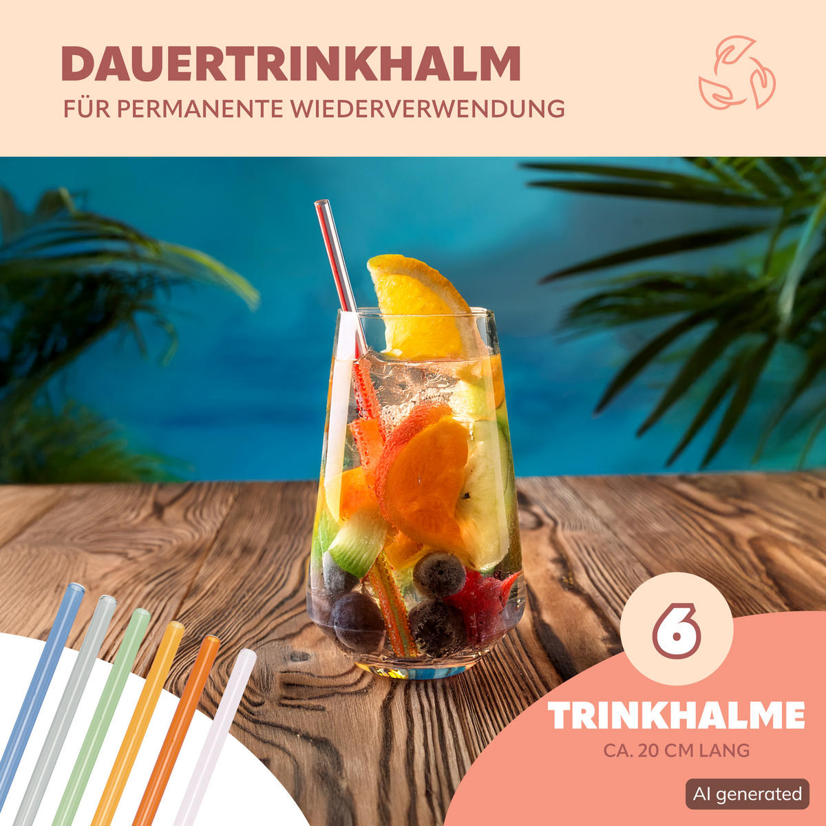 GLAS-TRINKHALME, bunt, Borosilikatglas - Multicolor, Glas (0.8/20cm) - bremermann