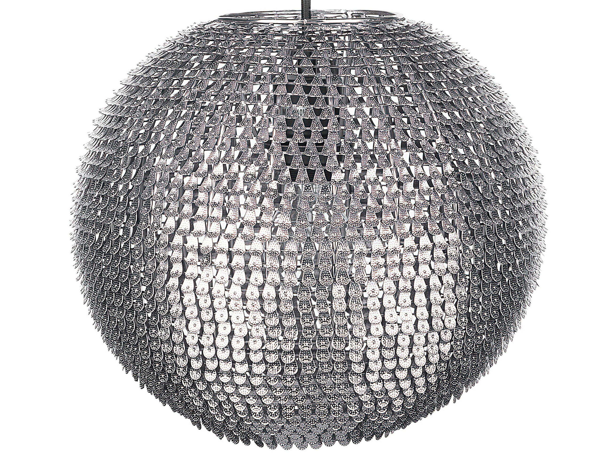 HÄNGELEUCHTE Seine 30x30x23 cm - Silberfarben, Metall (30/30/23cm) - Beliani