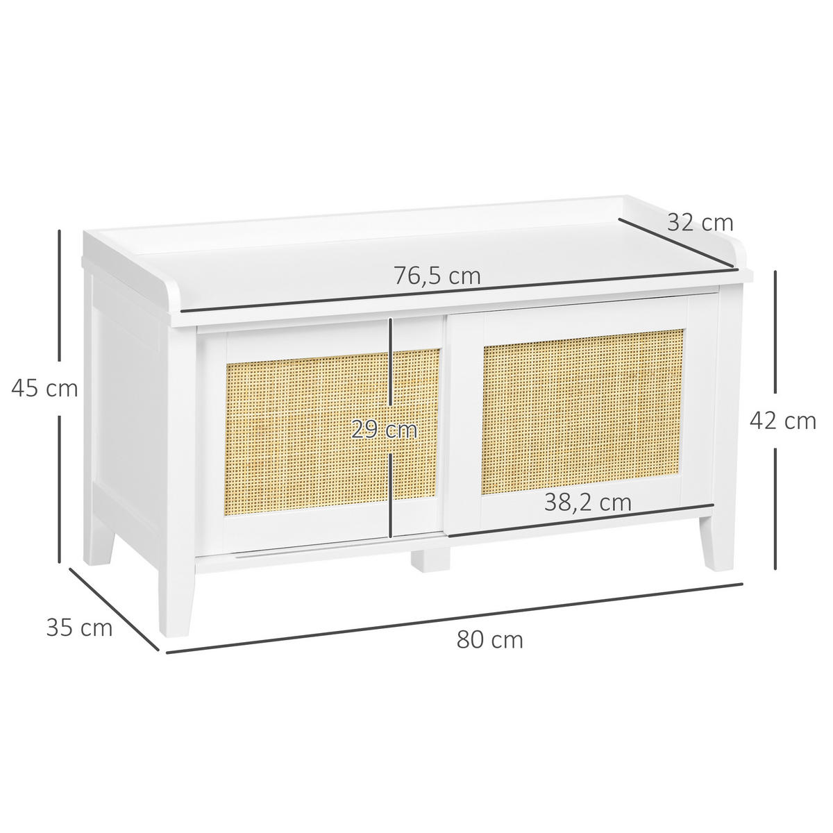 KONSOLENTISCH Weiß MDF 1 Stück - Weiß, Kunststoff (80/35/45cm) - GiPP