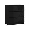 KOMMODE 3 Schubladen, Mattschwarz / Schwarz Glanz, 78 x 70 x 39 cm - Schwarz Hochglanz/Schwarz, Holzwerkstoff (70/78/39cm) - 3XE LIVING