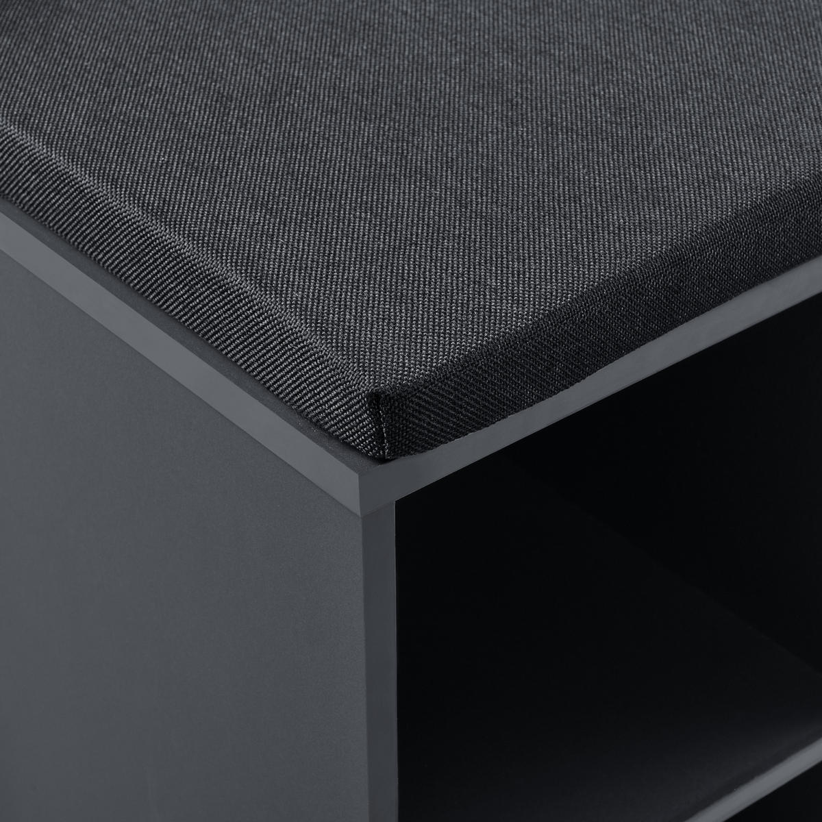 SCHUHBANK Leonidas - Dunkelgrau, Holzwerkstoff/Textil (103/48/30cm) - [en.casa]