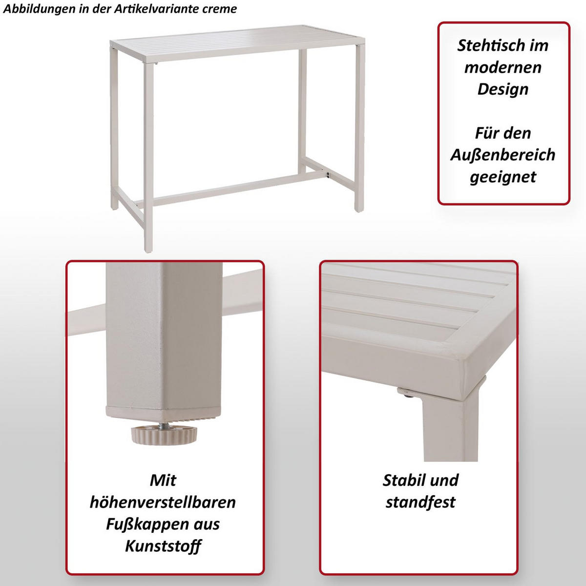 STEHTISCH hranatý - zelená, kov (65/130/105cm) - MCW