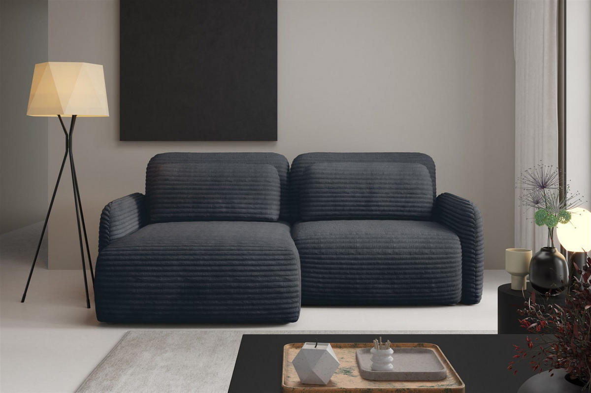 ECKSOFA Simone Mit Schlaffunktion - Anthrazit, Holzwerkstoff/Textil (240/165cm) - Fun Möbel