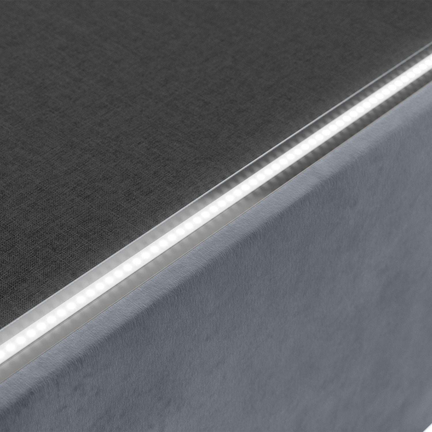 Thumbnail - Juskys Polsterbett, Dunkelgrau, Holzwerkstoff, 140x200 cm, Schlafzimmer, Betten, Polsterbetten