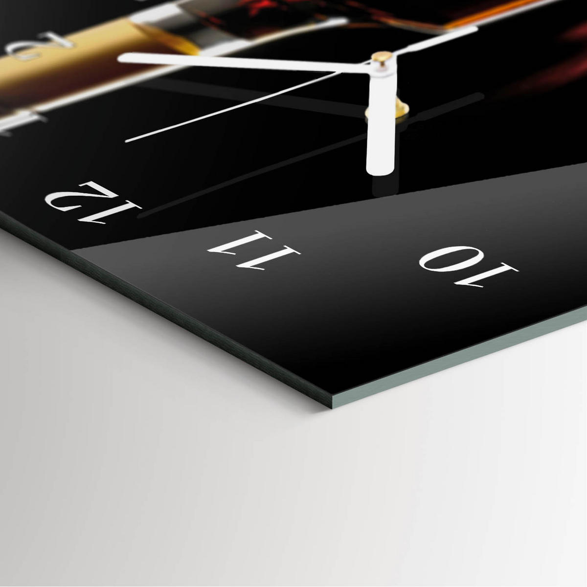 WANDUHR 30x60 cm - Abstraktion - Schwarz, Glas (30/60/0.4cm) - TULUP