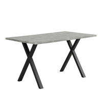 JÍDELNÍ stůl 140/80/76 cm s křížovou konstrukcí a industriálním vzhledem, Šedá/černá - šedá, kompozitní dřevo (140/80/76cm) - Redom